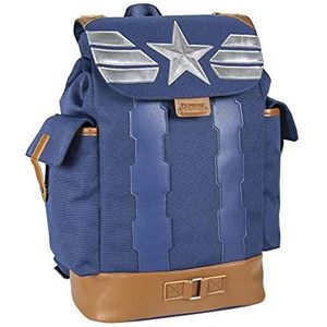 CERDÁ LIFE'S LITTLE MOMENTS - Avengers Captain America Casual Travel rugzak in blauw - rugzak 40 cm | Officieel gelicentieerd product van Marvel Studios, meerkleurig