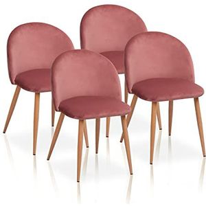 La Chaise Spaniola Pedraza stoel, stoffen, roze, make-up, 77 cm (hoogte) x 46 cm (breedte) x 47 cm (diepte)