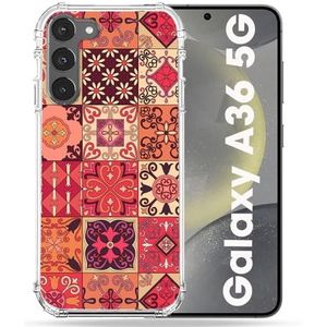 Cokitec Versterkte hoes voor Samsung Galaxy A36 5G, textuur, cement, rood