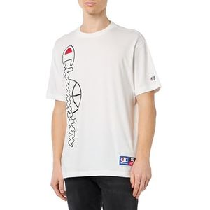 Champion Legacy Modern Basket Graphic S/S Crewneck T-shirt, lichtgrijs, M heren SS24, Lichtgrijs, M