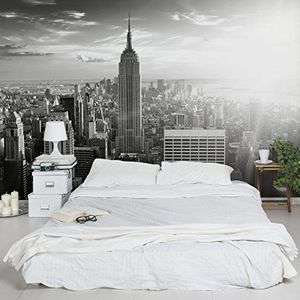 Apalis 94711 vliesbehang - Manhattan Skyline - fotobehang breed, vliesfotobehang wandbehang HxB: 320 x 480 cm grijs