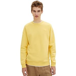 TOM TAILOR Denim Uomini Relaxed Fit Basic Sweatshirt 1034150, 10382 - Milky Sunflower Yellow, XL