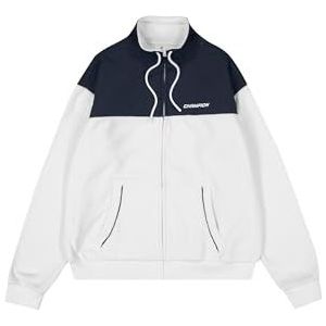 Champion Legacy C-Tech W (117588) - Explorer Polar Fleece Full-Zip High-Neck Sweatshirt, Marshmallow/Zwart (STR/NBK), L Dames FW24, Marshmallow/zwart (Str/Nbk), L