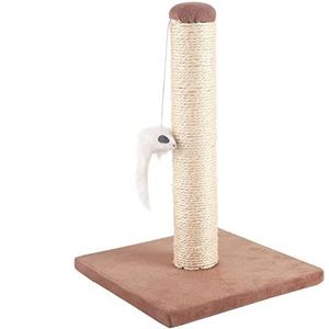 Nobleza - Krabpaal voor kleine katten, klimactiviteitencentrum, kattenklimboom met sisal kitten speeltoren met hangend speelgoed, bruin, 25 x 25 x 35 cm