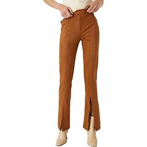 Koton Flare legging voor dames met split detail broek, Bruin (517), L