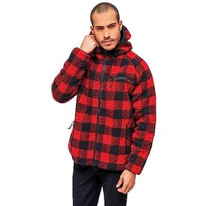 Brandit Teddyfleece werkjas, rood/zwart, XXL