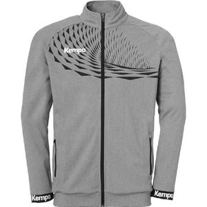 Kempa Herren Wave 26 Poly sport-voetbaltrainingssweatshirt voor jongens, sweatjack, grijs (donkergrijs/antraciet), S