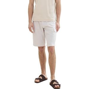 TOM TAILOR Heren bermuda shorts, 35298 - Beige White Twill, 28