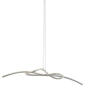 Eglo Novafeltria Led-hanglamp, 1 lichtpunt, van staal, aluminium en transparante kunststof, voor eetkamer en woonkamer, nikkel-mat en wit
