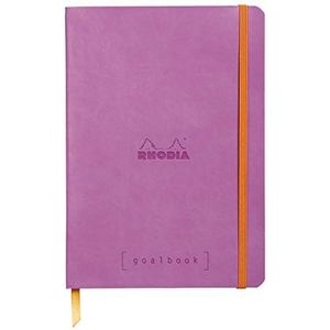 Rhodia 117751C notitieboek Goalbook (DIN A5, 14,8 x 21 cm, stippen, praktisch en trendy, met zacht deksel, 90 g, ivoorkleurig papier, 120 vellen, elastiek, bladwijzers) 1 stuk, lila
