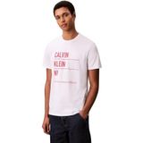Calvin Klein Jeans Heren SS 30S EU Calvin Klein NY Graphi LV04RD818G grafische T-shirts, wit (briljant wit), XS, Wit (briljant wit), XS