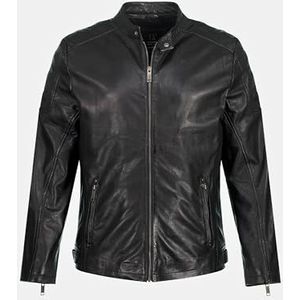 JP1880 - Tussenjas - Zwart - Bikerjack - Licht Gevoerd - Leer