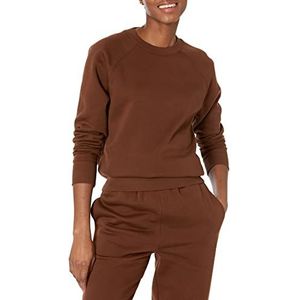 Amazon Essentials Dames Relaxed-Fit Crew Neck Sweatshirt met lange mouwen (verkrijgbaar in grote maten), diepbruin, L