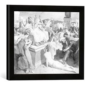 Ingelijste foto van Luc-Oliver Merson ""Aankomst van de overwinningsbode uit Marathon in Athen"", kunstdruk in hoogwaardige handgemaakte fotolijst, 40x30 cm, mat zwart
