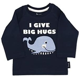 Sterntaler Baby-jongens lange mouwen walvis T-shirt, marineblauw, 56 cm
