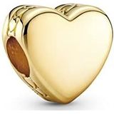 Pandora Moments Engravable 14-karaats vergulde bedel met graveerbaar hart