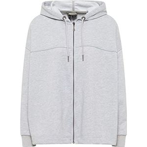 keyti Oversized hoodie met ritssluiting voor dames, grijs melange, L