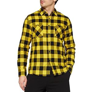 URBAN CLASSICS Heren flanellen overhemd met lange mouwen casual lang overhemd met knopen voor heren, normale pasvorm, flanel katoen, verkrijgbaar in verschillende kleuren, maten: XS - 5XL,