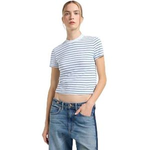 Lee - Shirt - Blauw/Wit - CROPPED TEE - Kwartmouw