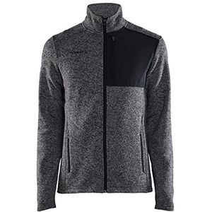 Craft ADV Explore Heavy Fleece Jas, fleecejack voor heren, 3XL, zwart-melange, geborstelde binnenkant, borstzak met ritssluiting, sweatjack voor heren, Activewear voor heren