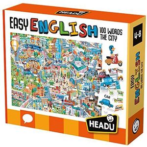 Headu Easy English 100 Words City Spelen en leren direct met een effectieve methode It21000 educatief spel voor kinderen van 4-6 jaar, gemaakt in Italië