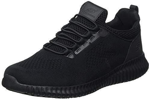 Skechers Heren Cessnock Sneaker, Zwart textiel water- en vlekafstotend, 42.5 EU