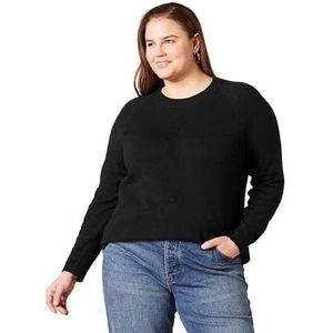Amazon Essentials Dames Classic-Fit Soft Touch Lange Mouwen Crewneck Trui, Zwart, XXL