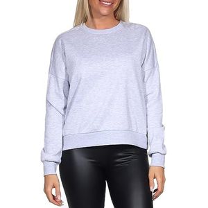 ONLY Sweatshirt voor dames, normale snit, ronde hals, diep aangezette schouders, lichtgrijs gem., XL