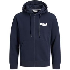 JJ Rebel - JREBRAKIM - Sweatvest - Donkerblauw / Wit