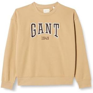 GANT Dames Rel Logo C-Neck Sweat Sweatshirt, khaki (dark khaki), XL