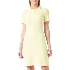 Tommy Hilfiger Dames 1985 Slim Pique Polo Jurk SS Geel Tulp 3XL, Gele Tulp, 3XL grote maten