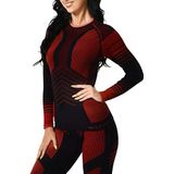 MEETYOO Thermisch Ondergoed Dames, Ski-ondergoed Dames Thero Basislaag Winter Ademende Basislaag Slijtage voor Skisport Hardlopen