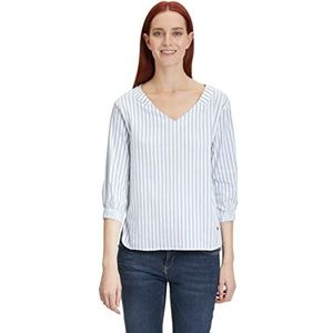 Betty & Co Dames 8624/3308 blouse, wit/lichtblauw, 46, White/Light Blue, 46