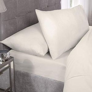 Emma Barclay Percale FTD. Sheet King Bed Ivoor, 50Procent Katoen/Polykatoen/Polyester, Beige