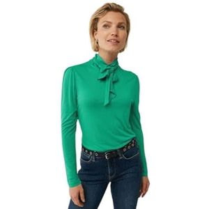 Mexx Dames Long Sleeve Bowtie Turtle Neck T-Shirt, Helder Groen, M