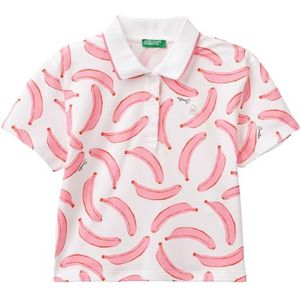 United Colors of Benetton Poloshirt voor meisjes en meisjes, Wit, 140 cm