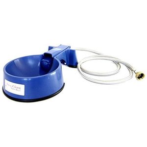 De Easy-Clean Auto-Fill Water Bowl met (5-voet) lange roestvrijstalen slang, 32 oz, blauw