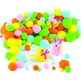 Baker Ross Lente Pastel Kleur Pom Poms Value Pack, Verschillende kleuren & maten, Children's Art & Craft Supplies Collage Versieringen (Pak van 200)