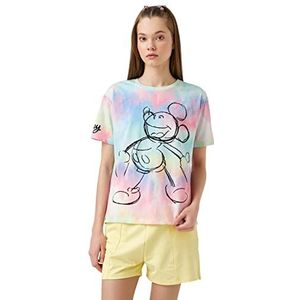 Koton Mickey Mouse T-shirt met korte mouwen voor dames, blauw design (6d1), XL
