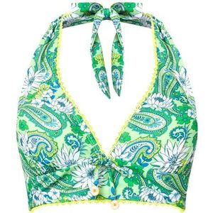 Joe Browns Gerecyclede inhoud heldere bloemen plunge bikinitop voor dames, groen, 16, Groen Multi, 42 NL