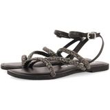 GIOSEPPO TERTHORE - Damessandalen - Zwart - Leer - Strass-steentjes - Enkelsluiting