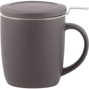 PLINT Brew Mug with Lid Stoneware Coffee, Tea, Soup Cup, Dishwasher Safe Premium Modern Black Mug, ideal for office & home, Best Friends Gifts for Women Men, Birthday Presents from Him Her,450 ml