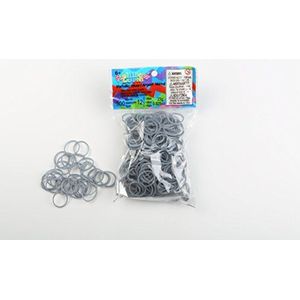 Haarelastiekjes Rainbow Loom zilver metaal