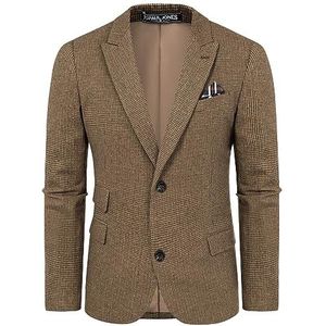 PJ PAUL JONES Tweed blazer voor heren, sportief wollen visgraatjasje, vintage blazers, colberts, L