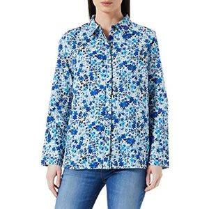 Part Two Sabella Regular Fit damesshirt met lange mouwen, Blue Flower Print, 32