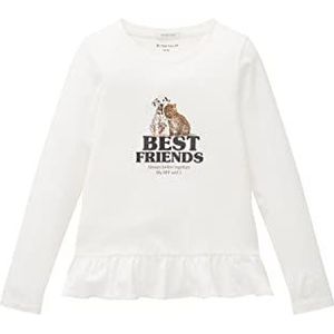 TOM TAILOR Meisjes Kindershirt met lange mouwen en print 1032955, 10315 - Whisper White, 92-98