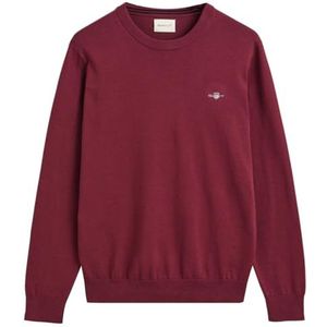 GANT Klassieke katoenen C-hals, bordeauxrood (wine red), S