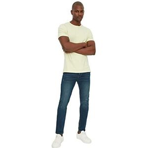 Trendyol Indigo Erkek Destroylu Tapared Skinny Jeans voor heren, Indigo, 42
