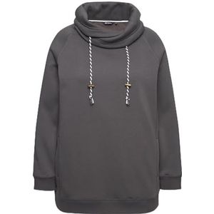 Ulla Popken - Sweatshirt - Grafiet - Gerecycled Materiaal - Lange Mouw