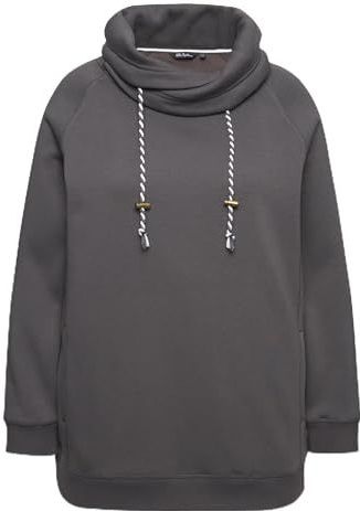 Ulla Popken - Sweatshirt - Grafiet - Gerecycled Materiaal - Lange Mouw